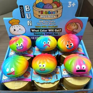 Colorful Emoji Dumpling Squishy Toy – Slow Rising Sensory Stress Relief Toy