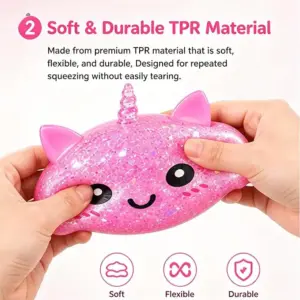 Unicorn Dumpling Squishy Toy – Soft Sensory Stress Relief Toy
