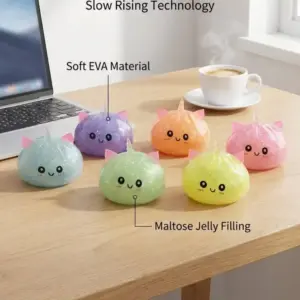 Unicorn Dumpling Squishy Toy – Soft Sensory Stress Relief Toy