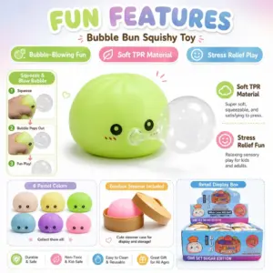 TPR Bao Bread Bubble-Blowing Squeeze Toy
