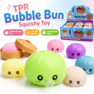 TPR Bao Bread Bubble-Blowing Squeeze Toy