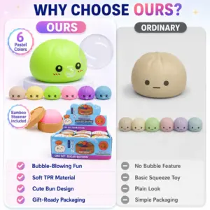 TPR Bao Bread Bubble-Blowing Squeeze Toy