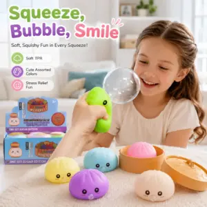 TPR Bao Bread Bubble-Blowing Squeeze Toy