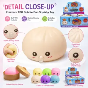 TPR Bao Bread Bubble-Blowing Squeeze Toy