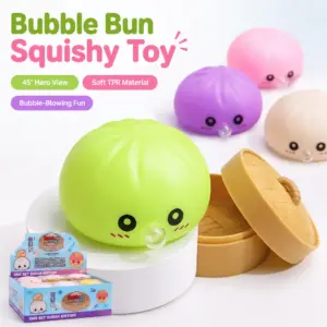 TPR Bao Bread Bubble-Blowing Squeeze Toy