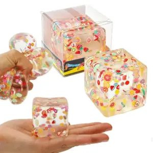 Fruit Slices & Cubes Squishy Toy – Soft Sensory Stress Relief Toy Product Image
