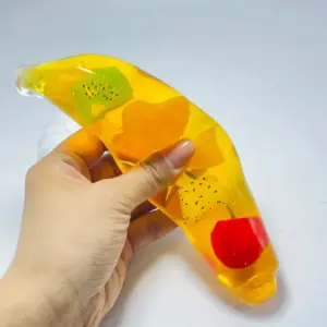 Transparent Banana Fruit Sandwich Squishy Toy