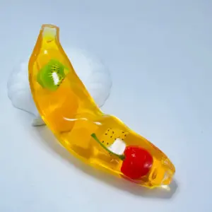 Wholesale Transparent Fruit Sandwich Banana Soft Toy Mixed Fruit Squishy Sensory Toy Stress Relief Gift for Kids and Adults Product Image