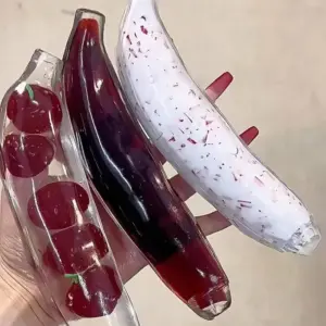 Wholesale Transparent Fruit Sandwich Banana Soft Toy Mixed Fruit Squishy Sensory Toy Stress Relief Gift for Kids and Adults Product Image