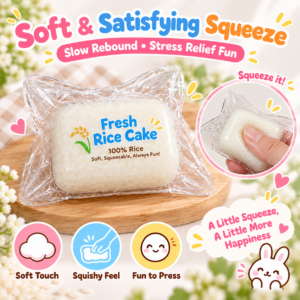 🍙 Rice Ball Squish-Style Fidget Toy – Glutinous Rice Ball Novelty 🍚