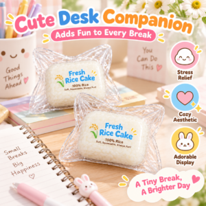 🍙 Rice Ball Squish-Style Fidget Toy – Glutinous Rice Ball Novelty 🍚