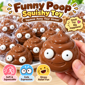 💩🌀 Brown Swirl Squishy Toy Ball – Goofy Poop Emoji Fidget