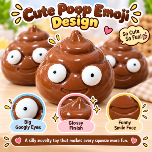 💩🌀 Brown Swirl Squishy Toy Ball – Goofy Poop Emoji Fidget