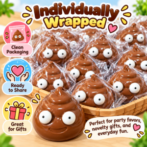 💩🌀 Brown Swirl Squishy Toy Ball – Goofy Poop Emoji Fidget