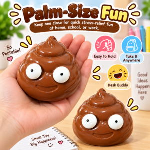💩🌀 Brown Swirl Squishy Toy Ball – Goofy Poop Emoji Fidget