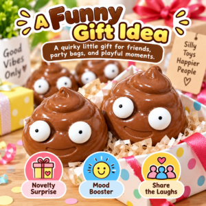💩🌀 Brown Swirl Squishy Toy Ball – Goofy Poop Emoji Fidget