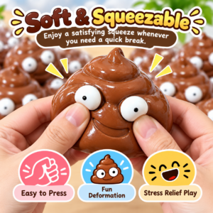 💩🌀 Brown Swirl Squishy Toy Ball – Goofy Poop Emoji Fidget