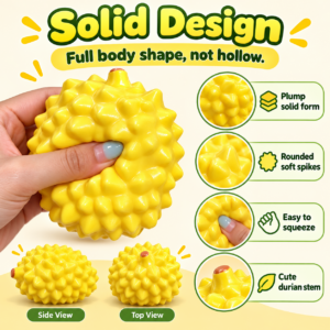 🍈 Durian-Shaped Squeeze Toy – Realistic Fruit Fidget Novelty 🍋