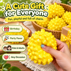 🍈 Durian-Shaped Squeeze Toy – Realistic Fruit Fidget Novelty 🍋