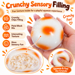 🍡 Spotted Rice Cake Squishy Balls – Food Fidget Toy 🧡