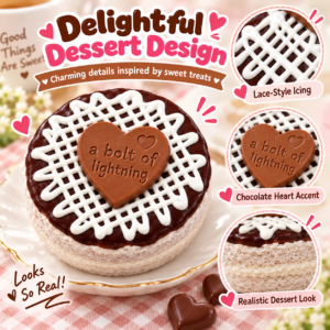 🍫💕 Individually Wrapped Heart-Topped Iced Round Confection – Lattice-Iced Decorative Collectible