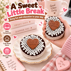 🍫💕 Individually Wrapped Heart-Topped Iced Round Confection – Lattice-Iced Decorative Collectible