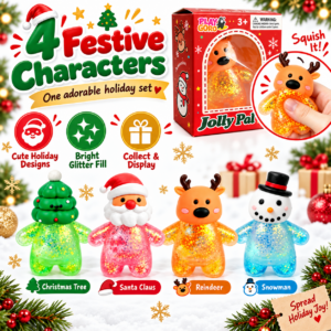 🎄☃️ Christmas Santa & Snowman Squishy Toy – Holiday Character Figurine with Retail Box