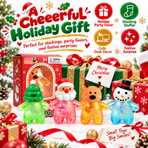 🎄☃️ Christmas Santa & Snowman Squishy Toy – Holiday Character Figurine with Retail Box