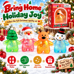 🎄☃️ Christmas Santa & Snowman Squishy Toy – Holiday Character Figurine with Retail Box