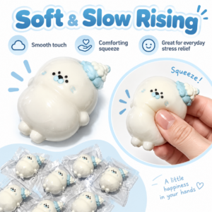 🐻❄️ Miniature White Bear Figurine with Light Blue Accents
