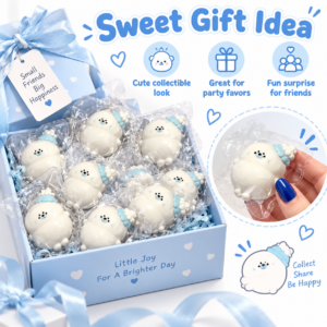 🐻❄️ Miniature White Bear Figurine with Light Blue Accents