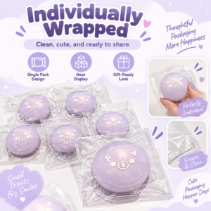 🐻💜 Bear Face Bath Bomb – Round Purple Fizzies with Bear Design