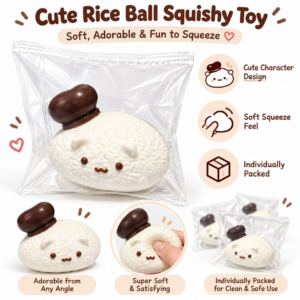 🐻🍣 Squishy Bear Sushi Character – Kawaii Food Squishy
