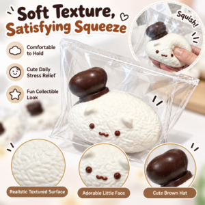 🐻🍣 Squishy Bear Sushi Character – Kawaii Food Squishy