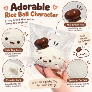 🐻🍣 Squishy Bear Sushi Character – Kawaii Food Squishy