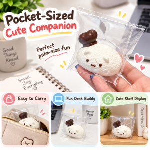 🐻🍣 Squishy Bear Sushi Character – Kawaii Food Squishy