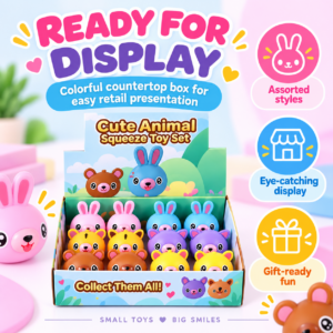 🐰🐷 Animal Head Squeeze Toy – Cartoon Squishy Fidget Assortment
