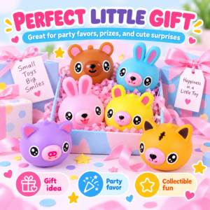 🐰🐷 Animal Head Squeeze Toy – Cartoon Squishy Fidget Assortment