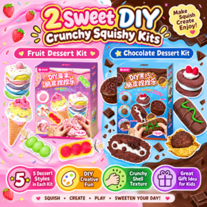 🍰 DIY Berry & Dark Chocolate Crispy Squishy Toy – Sweet Dessert Fidget Set 🍫