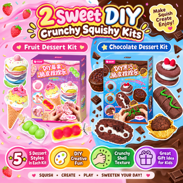 🍰 DIY Berry & Dark Chocolate Crispy Squishy Toy – Sweet Dessert Fidget Set 🍫