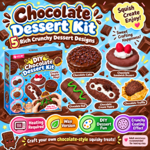 🍰 DIY Berry & Dark Chocolate Crispy Squishy Toy – Sweet Dessert Fidget Set 🍫