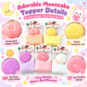 🥮✨ Pastel Mooncake DIY Squishy Sensory Bag – Cute Handmade Squeeze Pouch with Mooncake Charm, Kawaii Stress Relief Fidget Toy