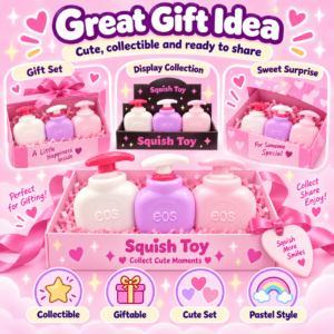 🧴✨ Pastel Pump Bottle Squishy Toy – Cute Lotion Bottle Sensory Squeeze Toy, Soft Stress Relief Fidget Collectible