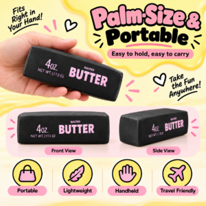 🧈✨ Butter Stick Squishy Toy – Realistic 4oz Butter Bar Sensory Squeeze Toy, Cute Stress Relief Fidget Collectible