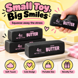 🧈✨ Butter Stick Squishy Toy – Realistic 4oz Butter Bar Sensory Squeeze Toy, Cute Stress Relief Fidget Collectible