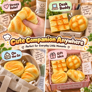 🧸🍞 Squishy Bread Assortment – 4 Bakery-Themed Fidget Toys for Kids