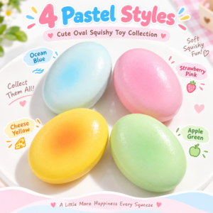 🥚✨ Pastel Blue Gradient Egg Squishy Toy