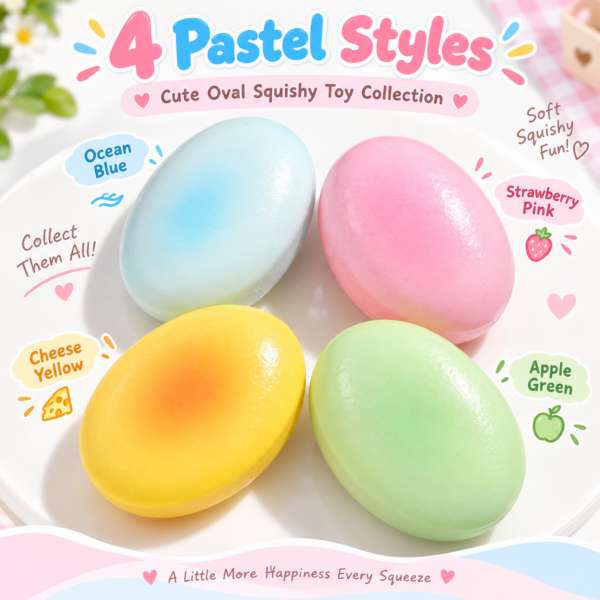 🥚✨ Pastel Blue Gradient Egg Squishy Toy
