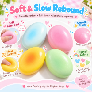 🥚✨ Pastel Blue Gradient Egg Squishy Toy