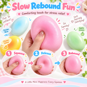 🥚✨ Pastel Blue Gradient Egg Squishy Toy
